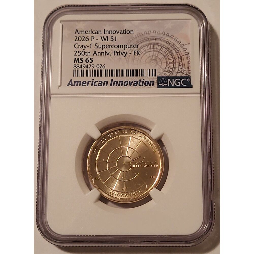 2026 P American Innovation Dollar Wisconsin Cray-1 250th Privy MS65 NGC FR
